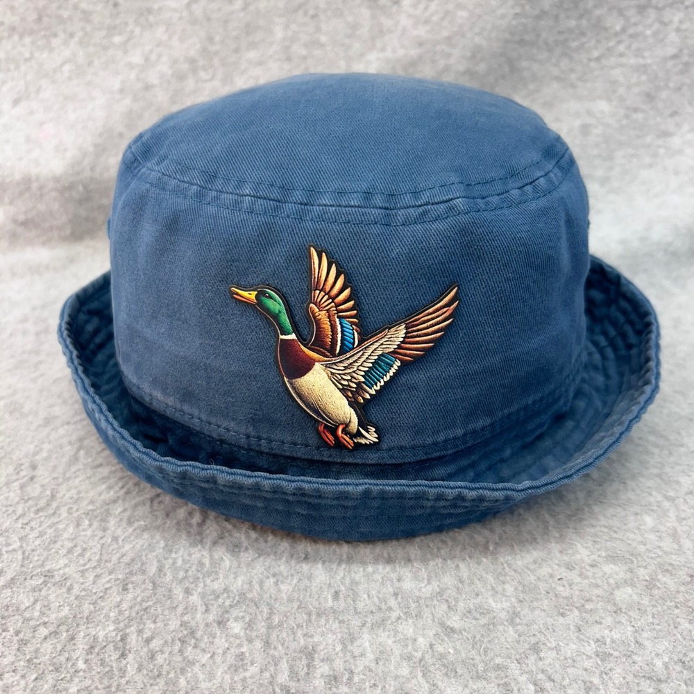 Mallard Duck Patch Mens Blue Goodfellow & Co Bucket Hat Cotton Twill L/XL